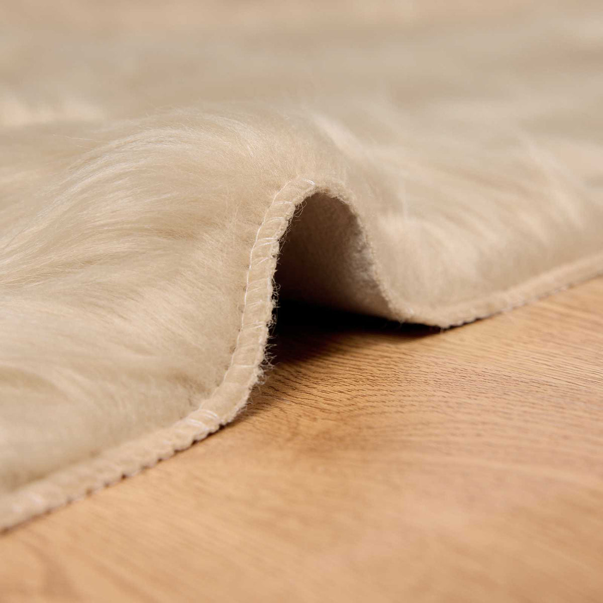 Fuskobbel lammeskindstæppe TAFALLA Beige 160 x 230 cm Polyester