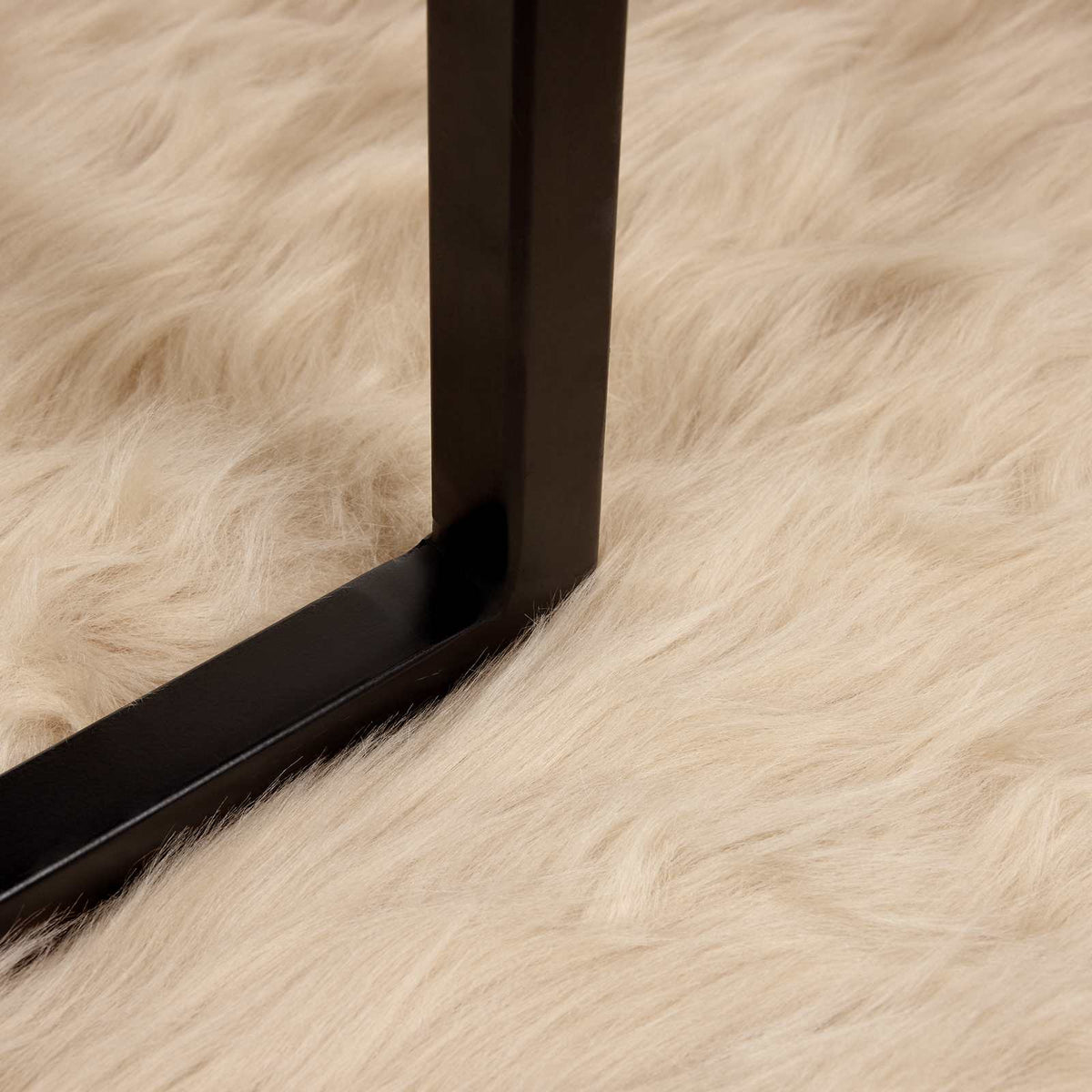 Fuskobbel lammeskindstæppe TAFALLA Beige Ø 100 cm Polyester
