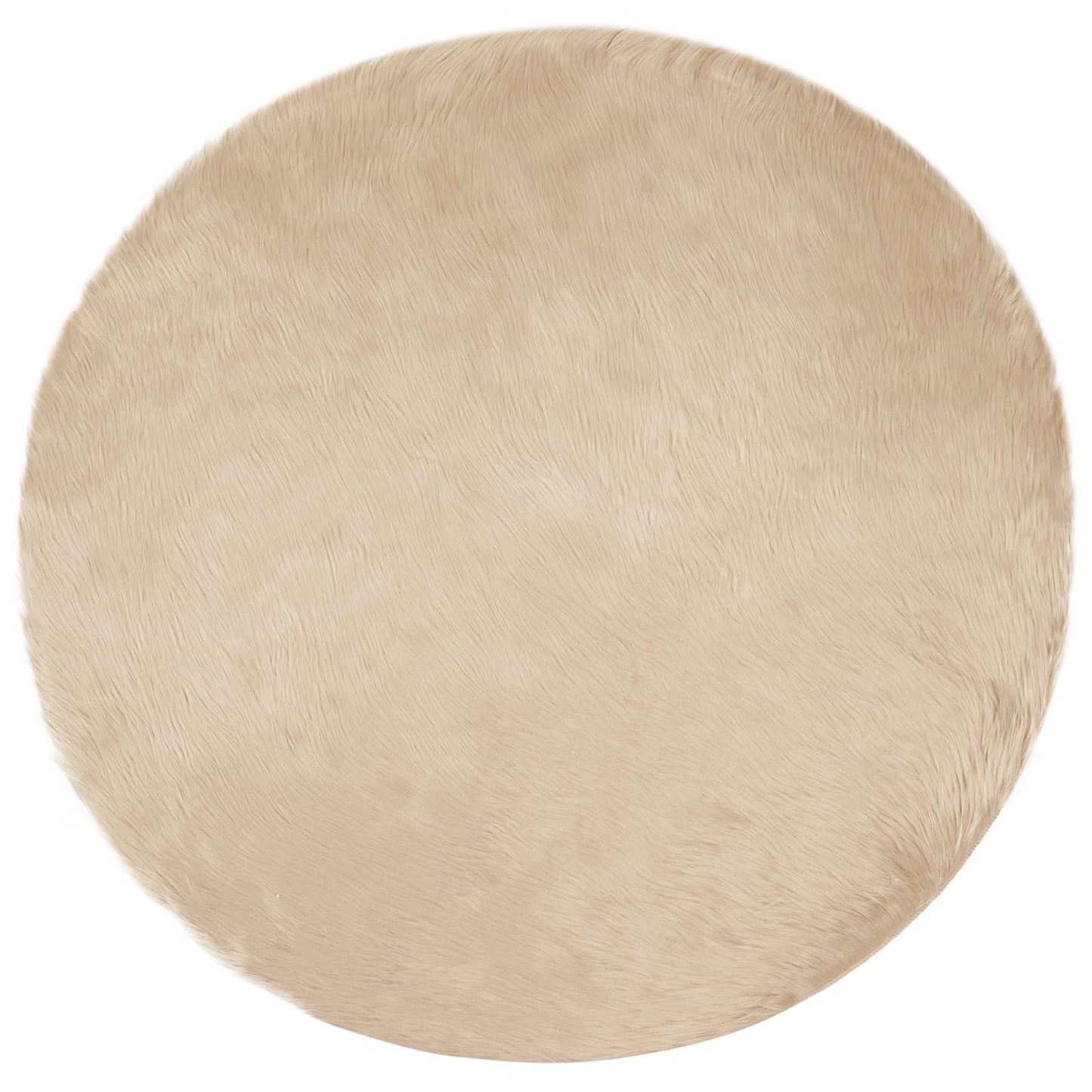 Fuskobbel lammeskindstæppe TAFALLA Beige Ø 160 cm Polyester