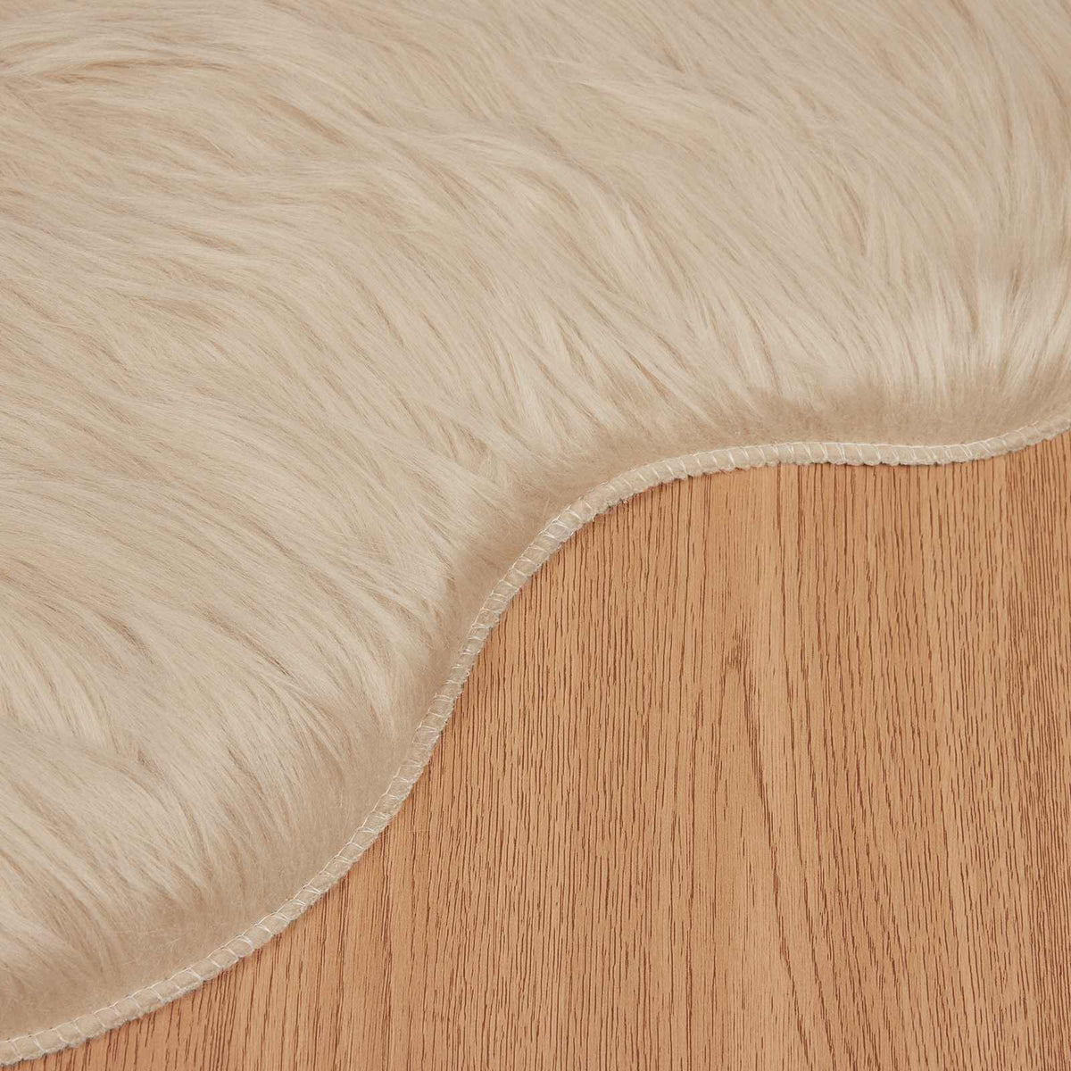 Fuskobbel lammeskindstæppe TAFALLA Beige 50 x 80 cm Polyester