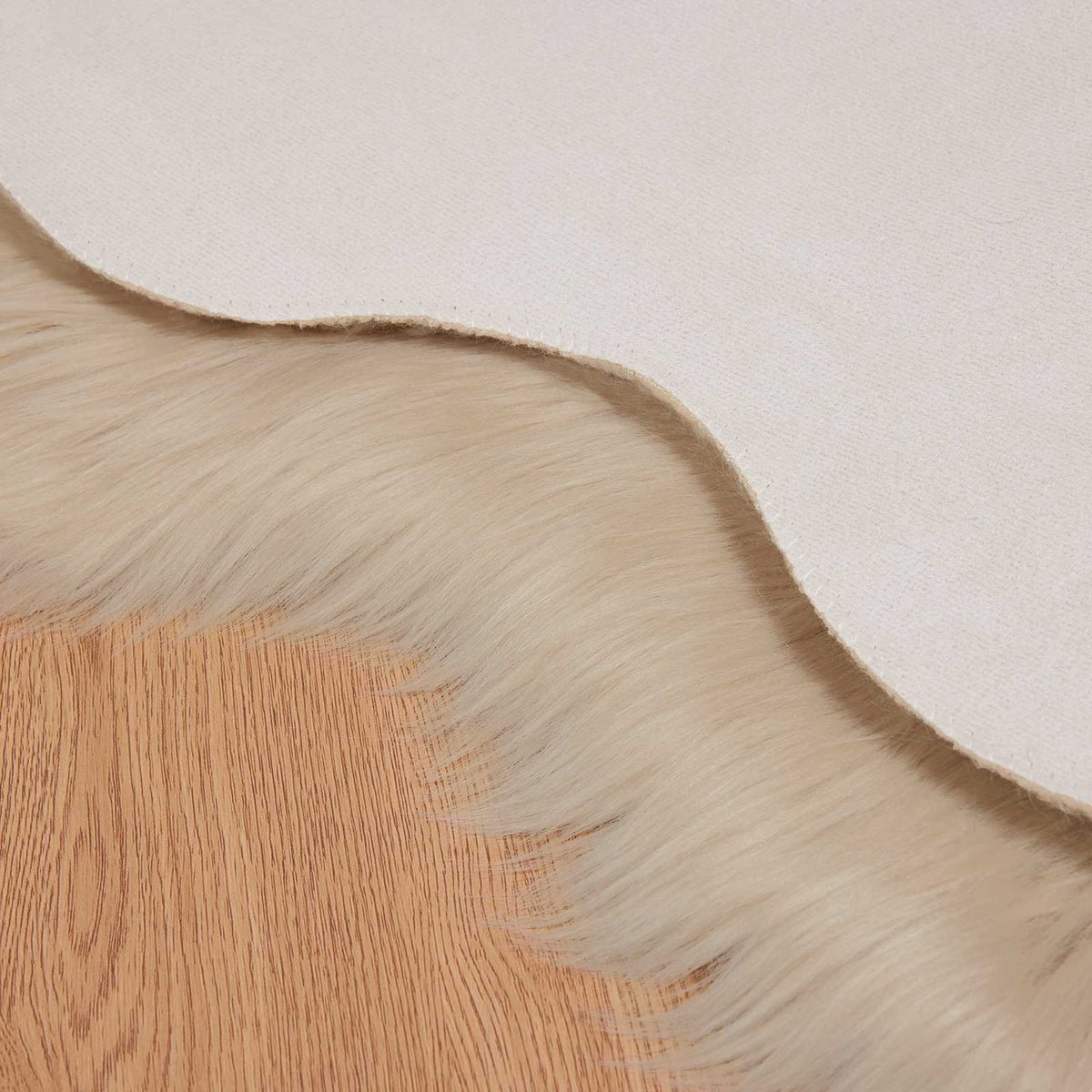 Fuskobbel lammeskindstæppe TAFALLA Beige 60 x 90 cm Polyester