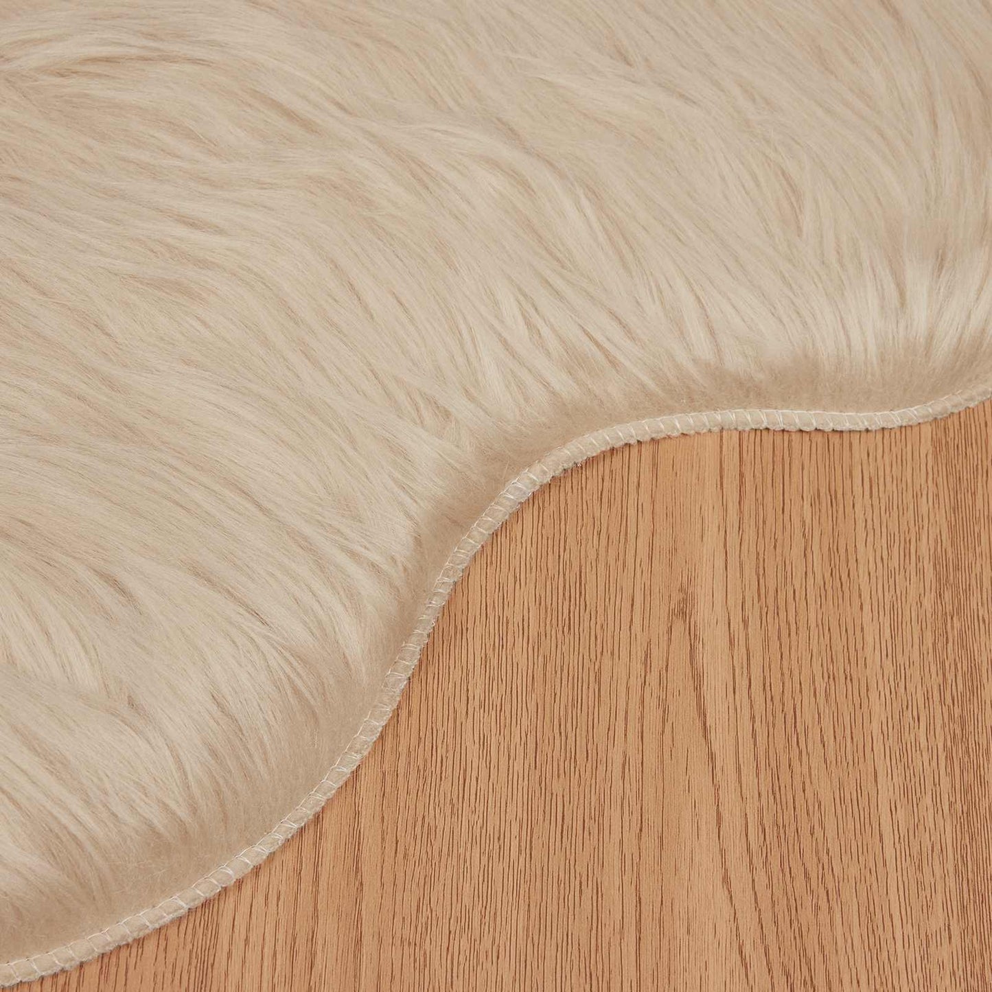 Fuskobbel lammeskindstæppe TAFALLA Beige 60 x 90 cm Polyester