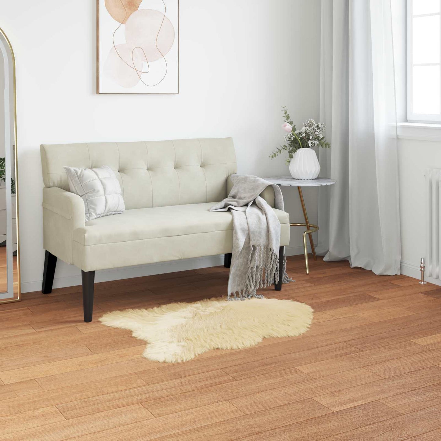 Fuskobbel lammeskindstæppe TAFALLA Cremefarvet 50 x 80 cm