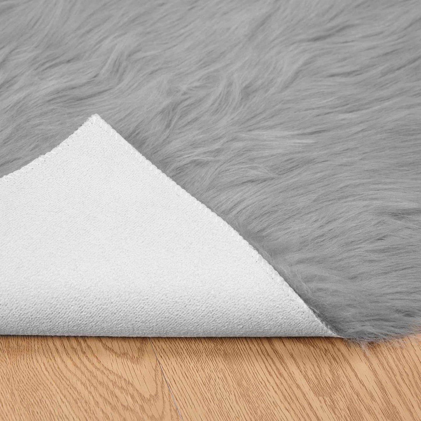 Fuskobbel lammeskindstæppe TAFALLA Grå 80 x 150 cm Polyester