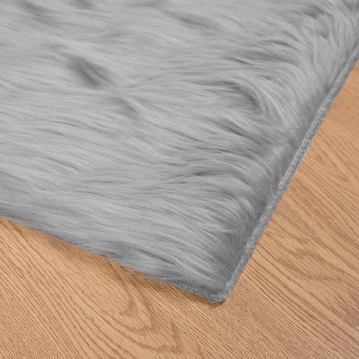 Fuskobbel lammeskindstæppe TAFALLA Grå 140 x 200 cm Polyester