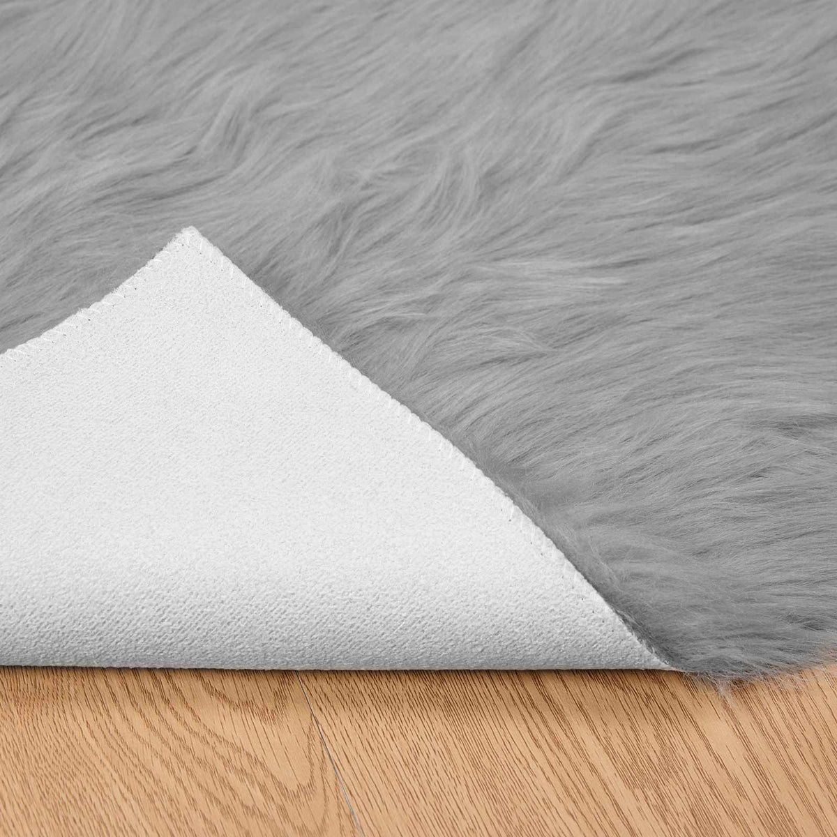 Fuskobbel lammeskindstæppe TAFALLA Grå 240 x 340 cm Polyester