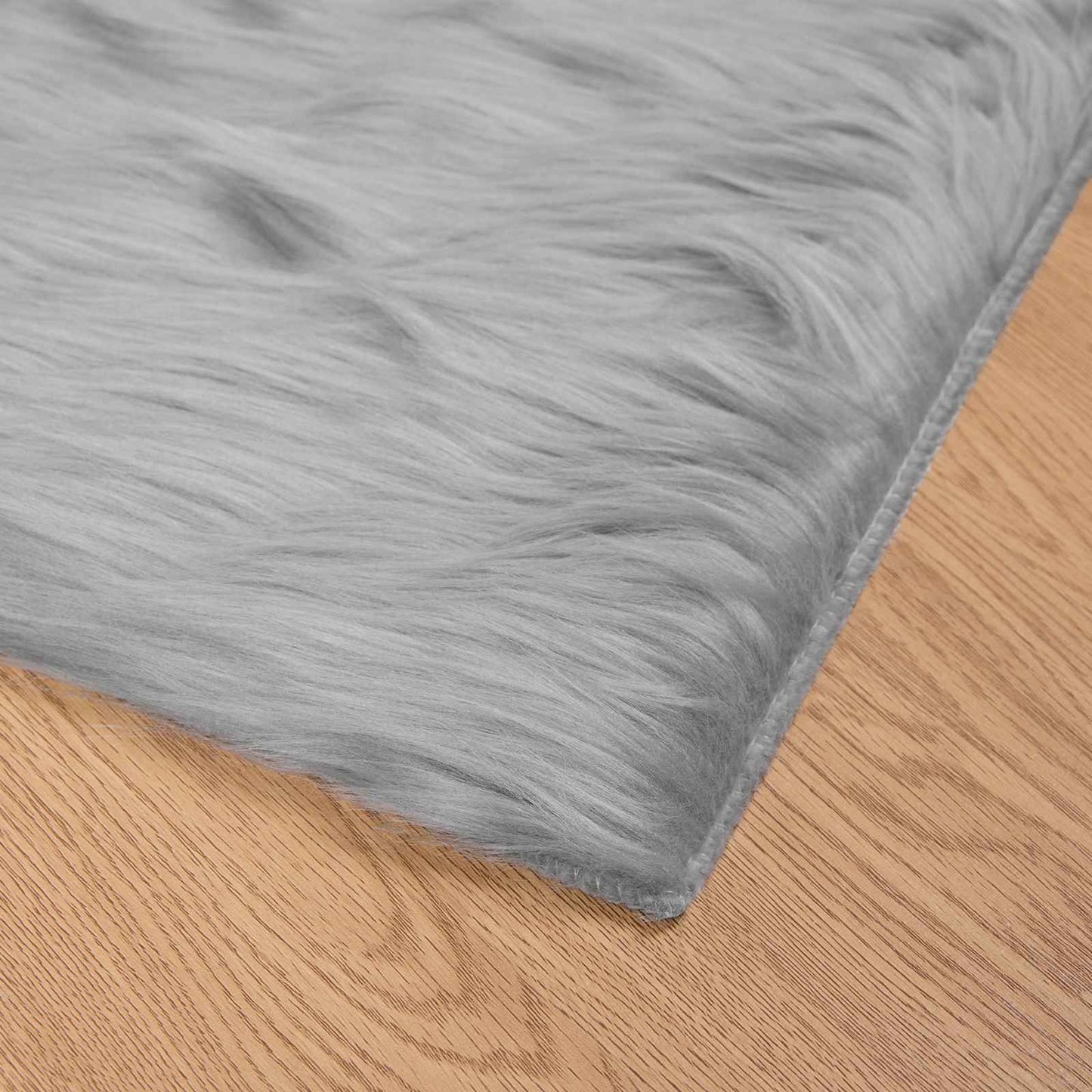 Fuskobbel lammeskindstæppe TAFALLA Grå 240 x 240 cm Polyester