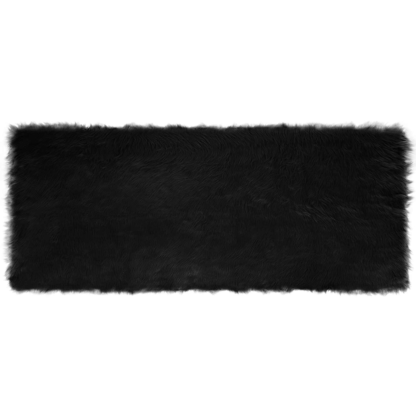 Fuskobbel lammeskindstæppe TAFALLA Sort 80 x 200 cm Polyester