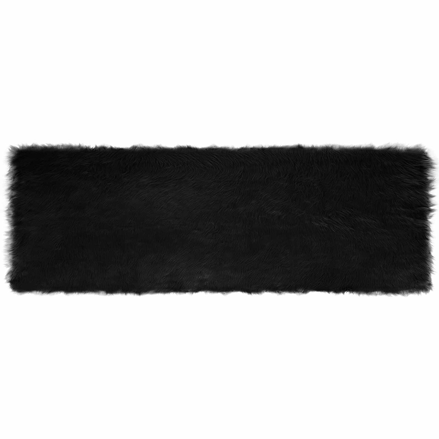 Fuskobbel lammeskindstæppe TAFALLA Sort 80 x 250 cm Polyester