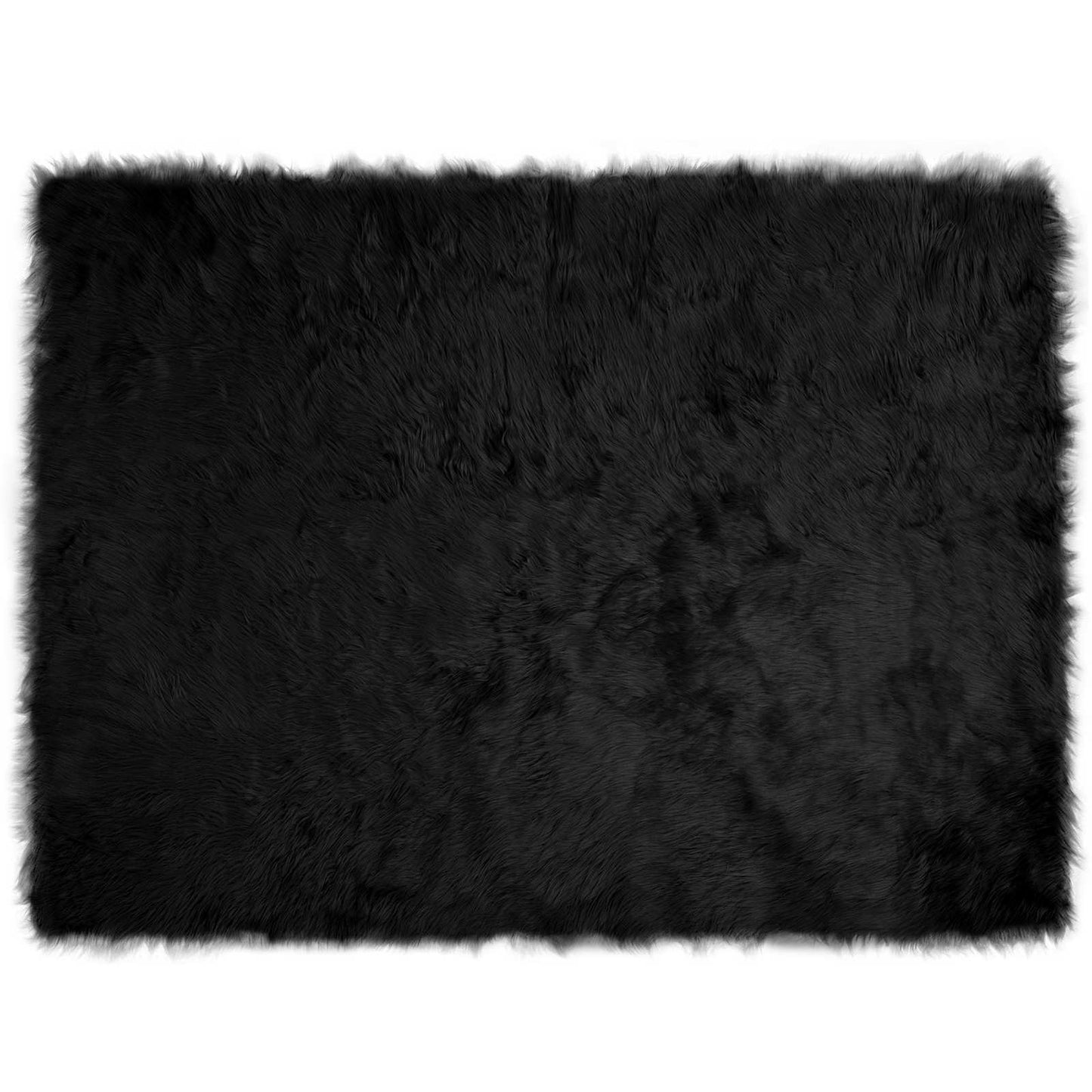 Fuskobbel lammeskindstæppe TAFALLA Sort 160 x 230 cm Polyester
