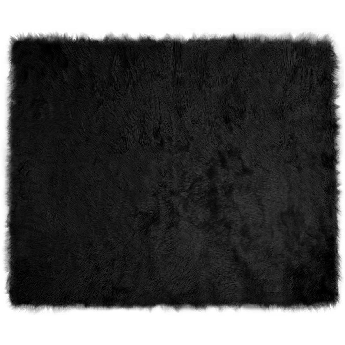 Fuskobbel lammeskindstæppe TAFALLA Sort 200 x 280 cm Polyester