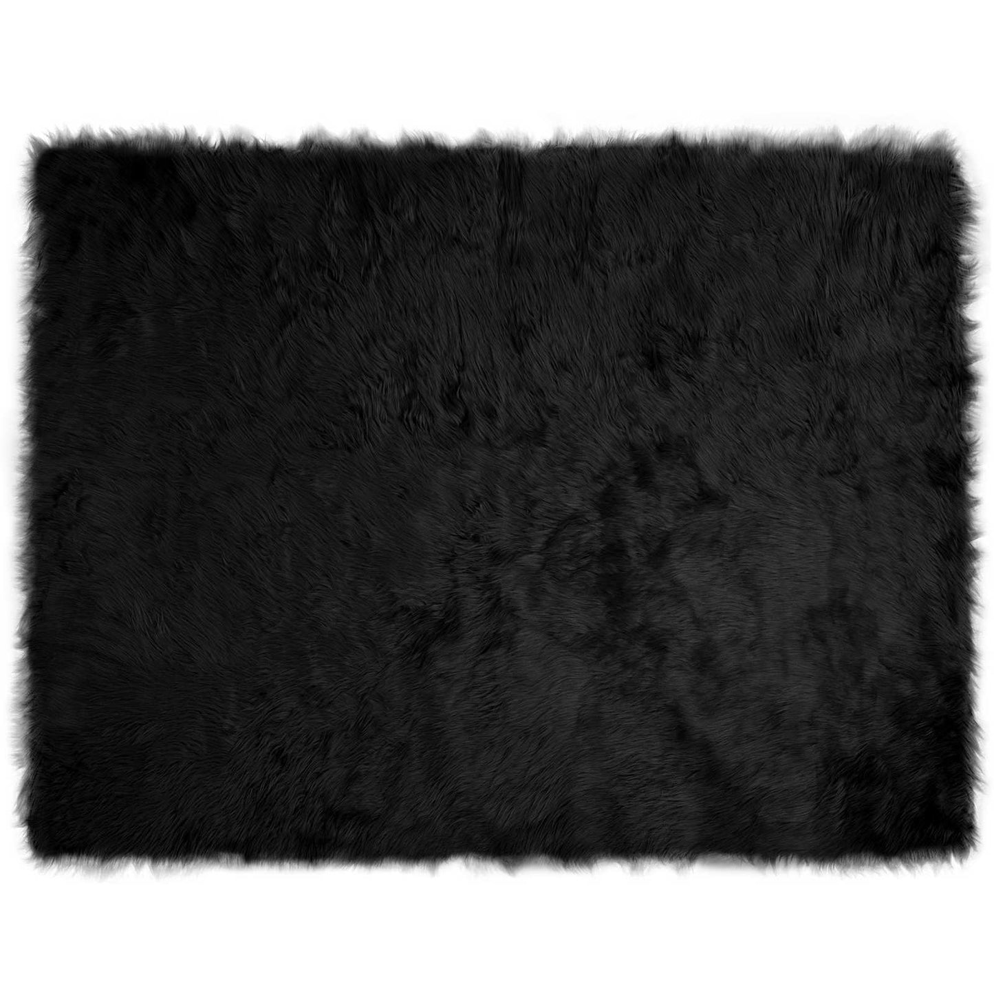 Fuskobbel lammeskindstæppe TAFALLA Sort 240 x 340 cm Polyester