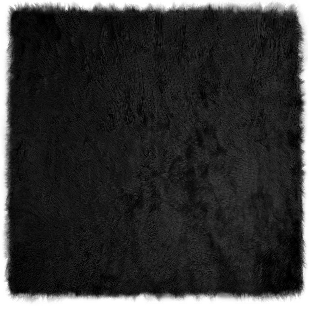 Fuskobbel lammeskindstæppe TAFALLA Sort 240 x 240 cm Polyester