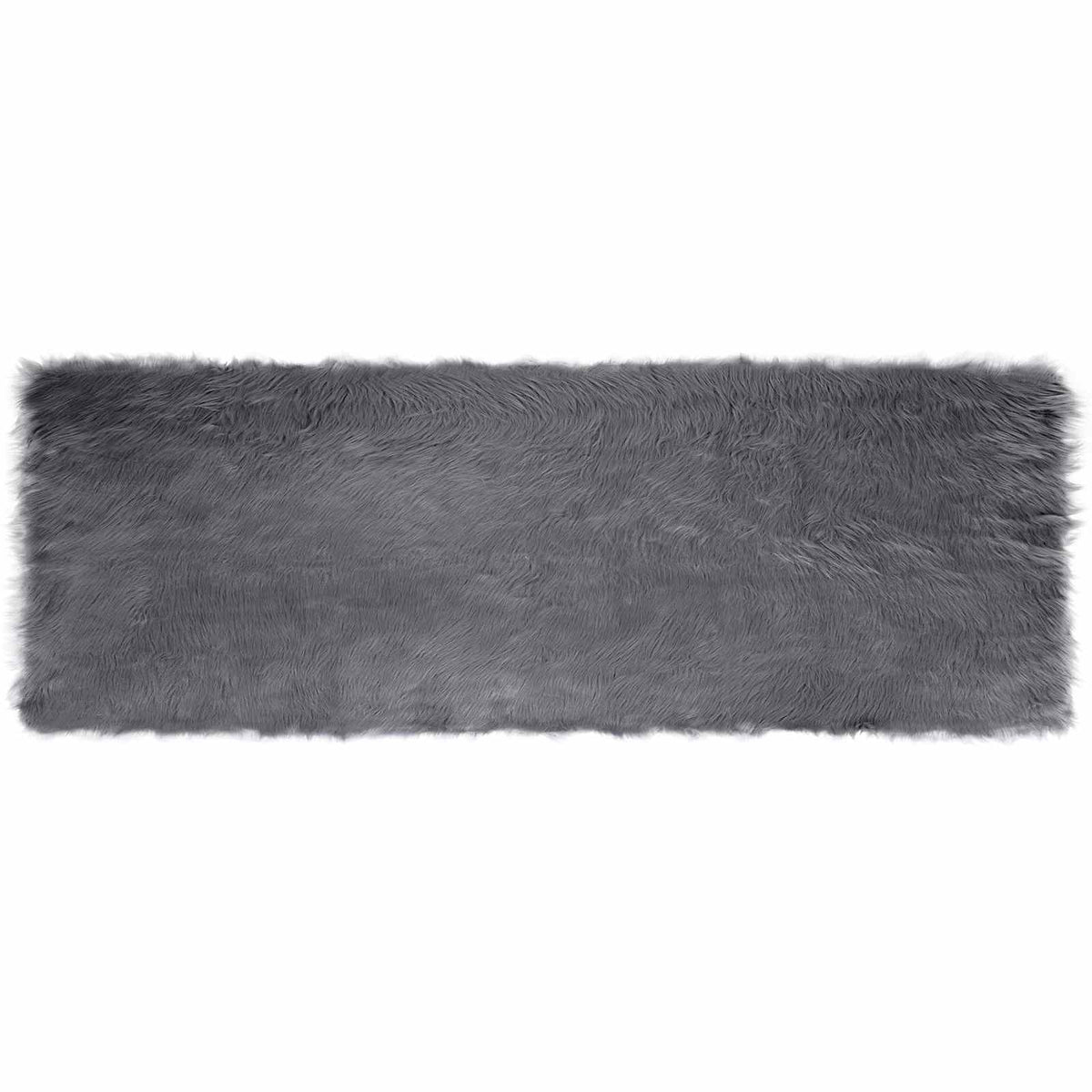 Fuskobbel lammeskindstæppe TAFALLA Antracit 80 x 250 cm