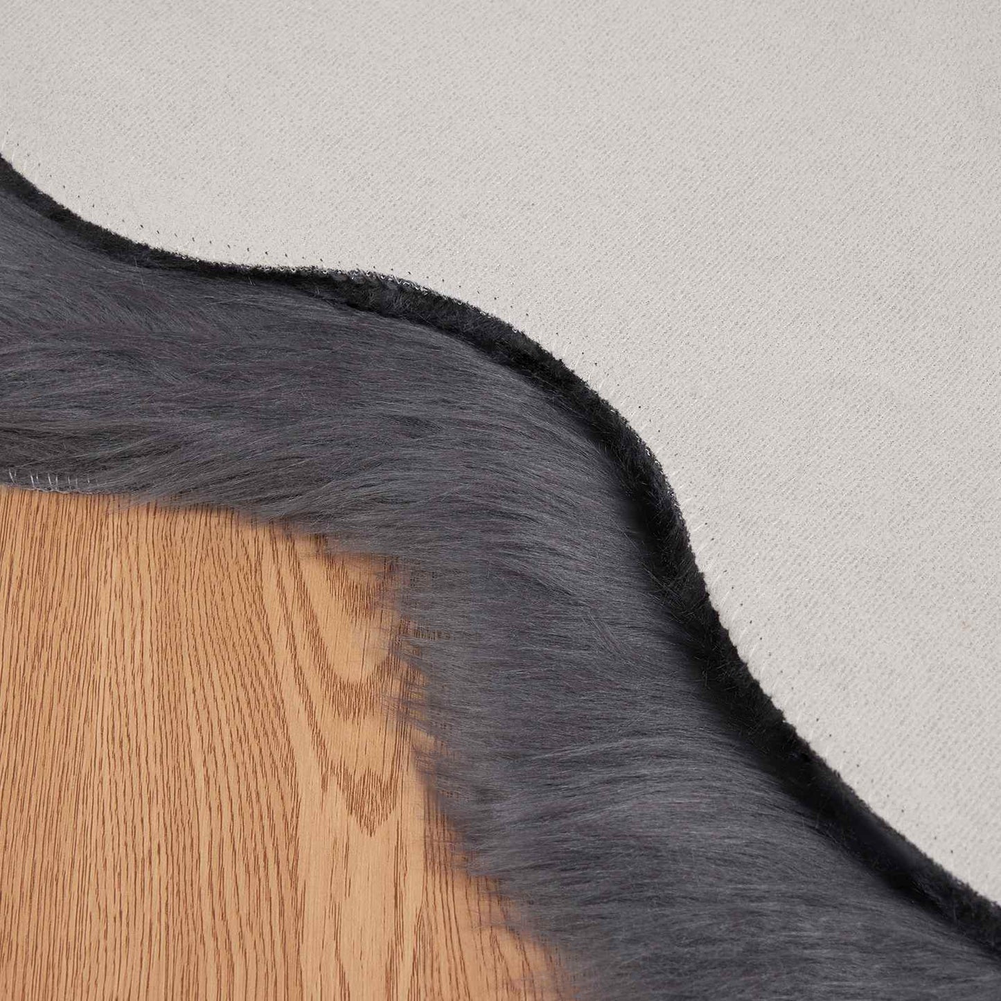 Fuskobbel lammeskindstæppe TAFALLA Antracit 60 x 90 cm