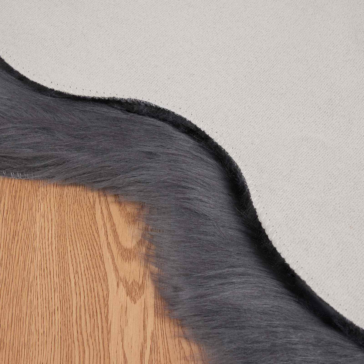 Fuskobbel lammeskindstæppe TAFALLA Antracit 80 x 120 cm