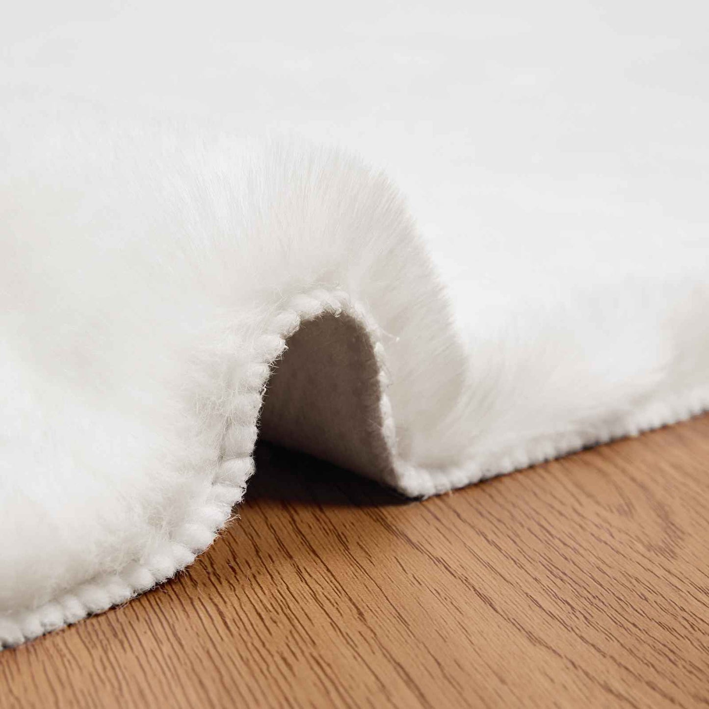 Skridsikker tæppe af kunstig kaninpels OLITE Hvid 60 x 110 cm