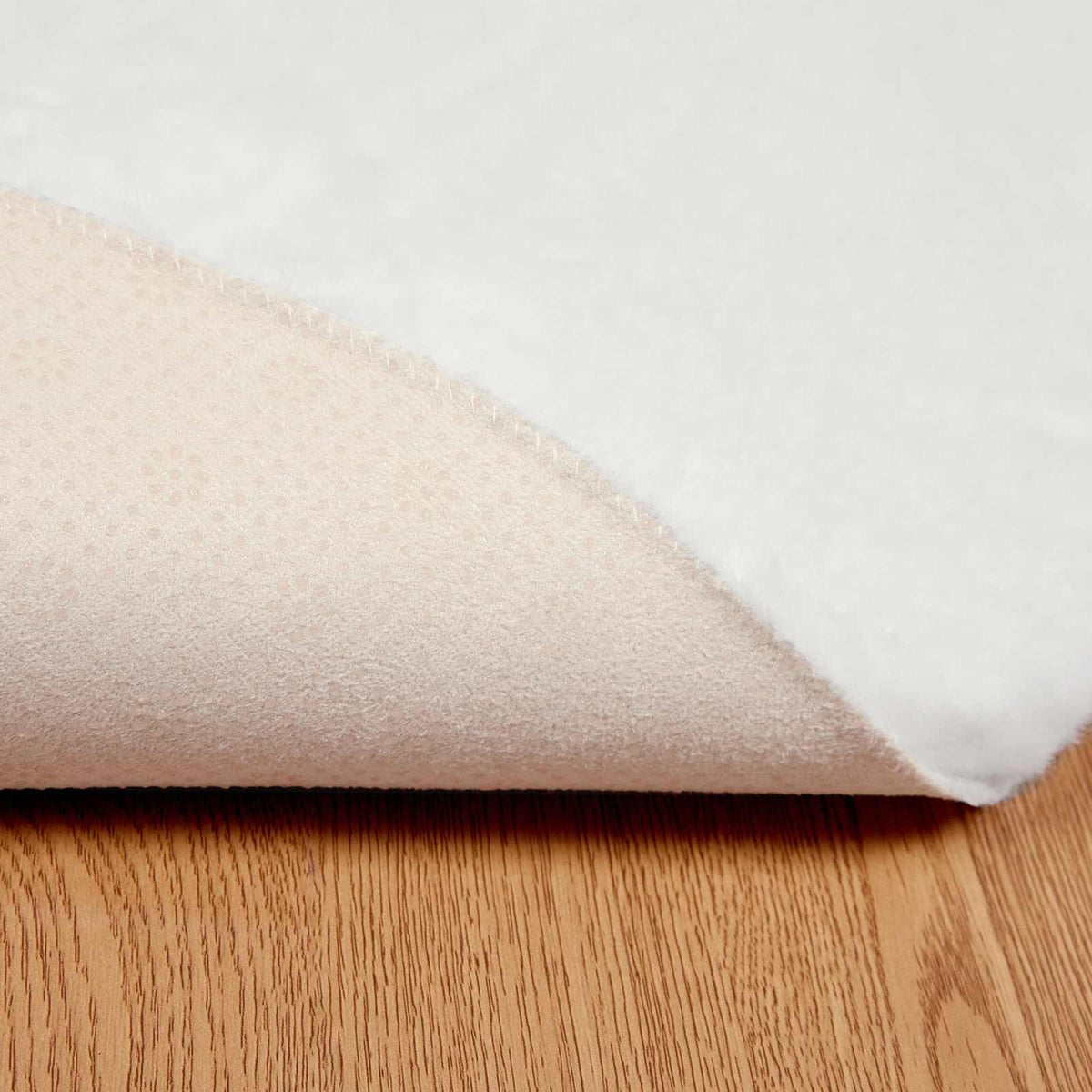 Skridsikker tæppe af kunstig kaninpels OLITE Hvid Ø 100 cm