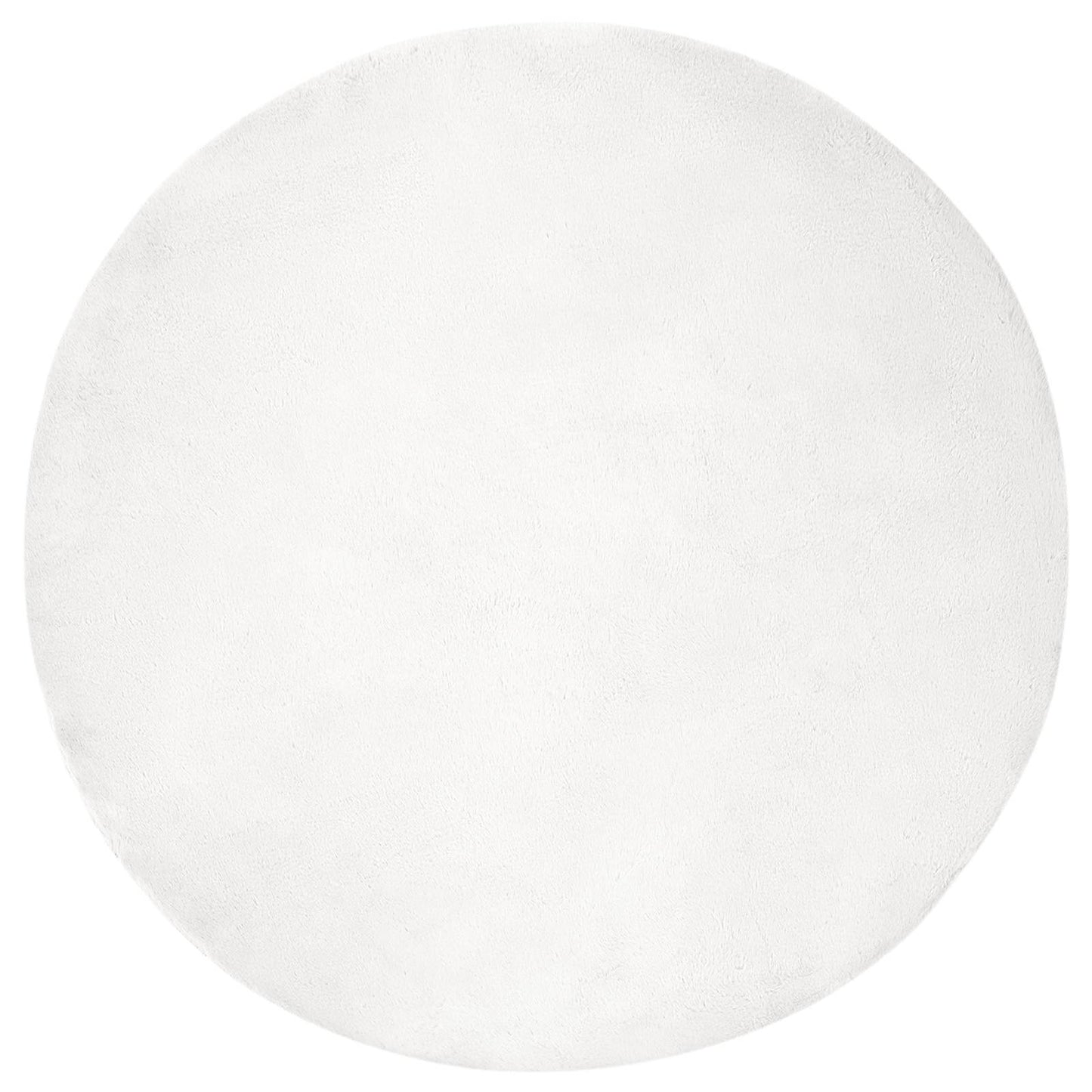 Skridsikker tæppe af kunstig kaninpels OLITE Hvid Ø 100 cm