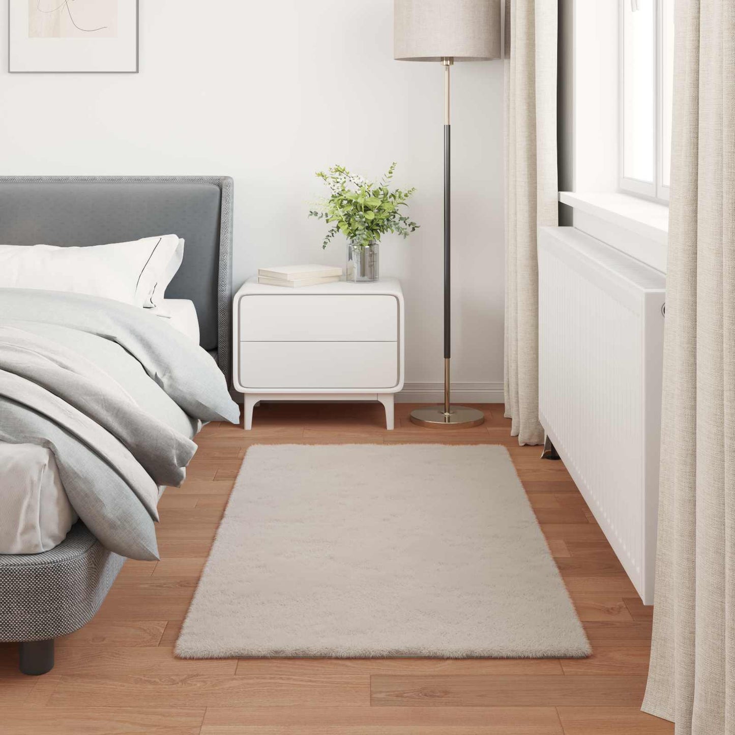 Skridsikker tæppe af kunstig kaninpels OLITE Beige 80 x 150 cm