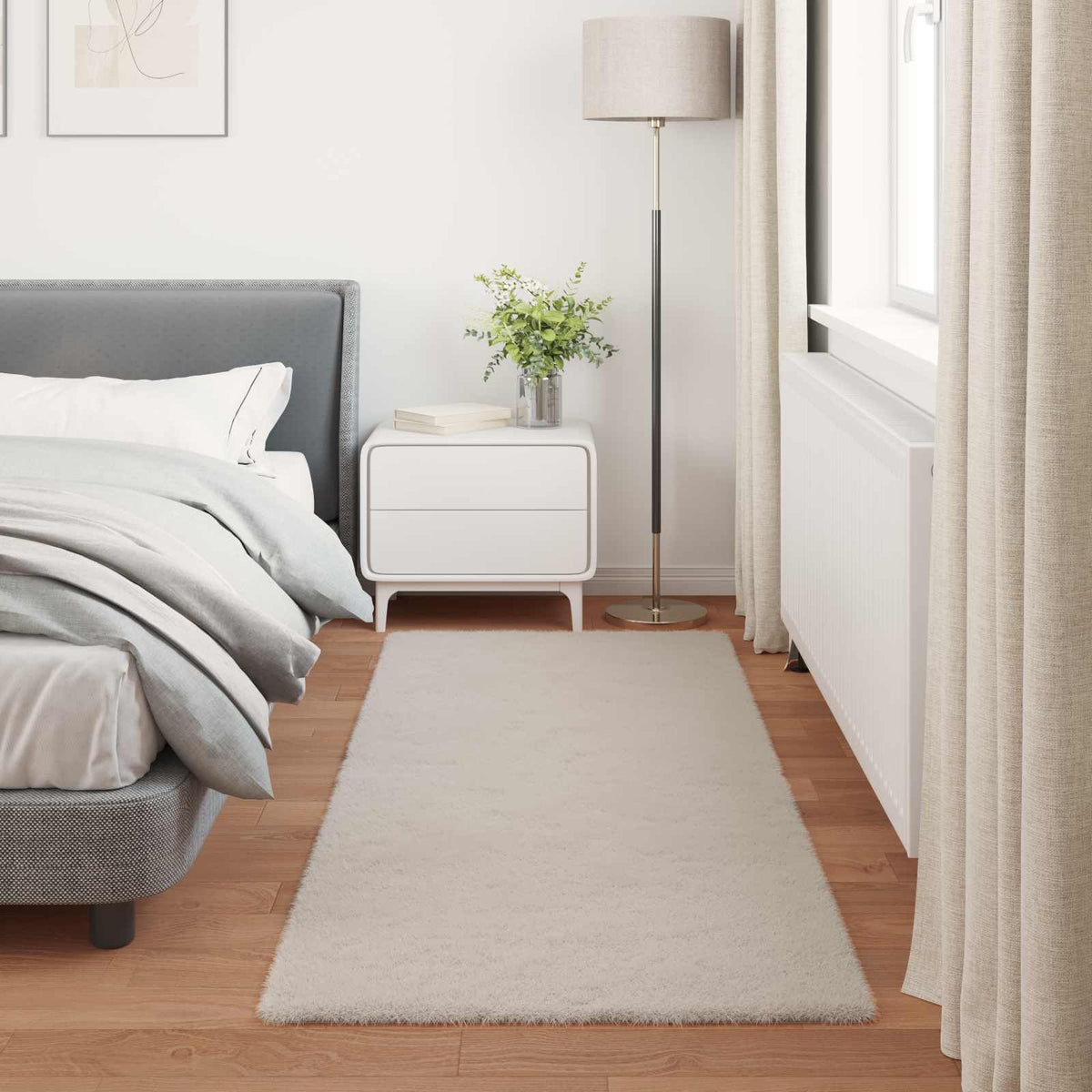 Skridsikker tæppe af kunstig kaninpels OLITE Beige 100 x 200 cm