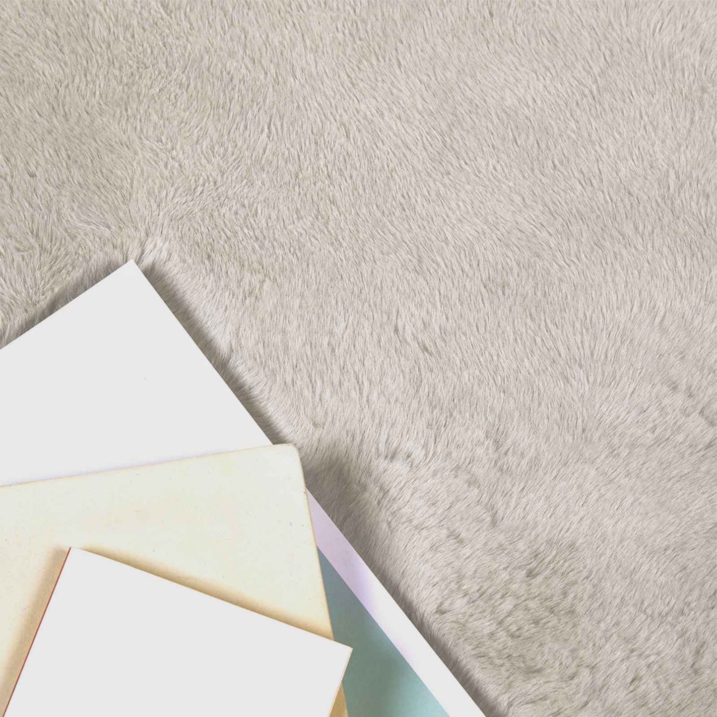 Skridsikker tæppe af kunstig kaninpels OLITE Beige 100 x 200 cm