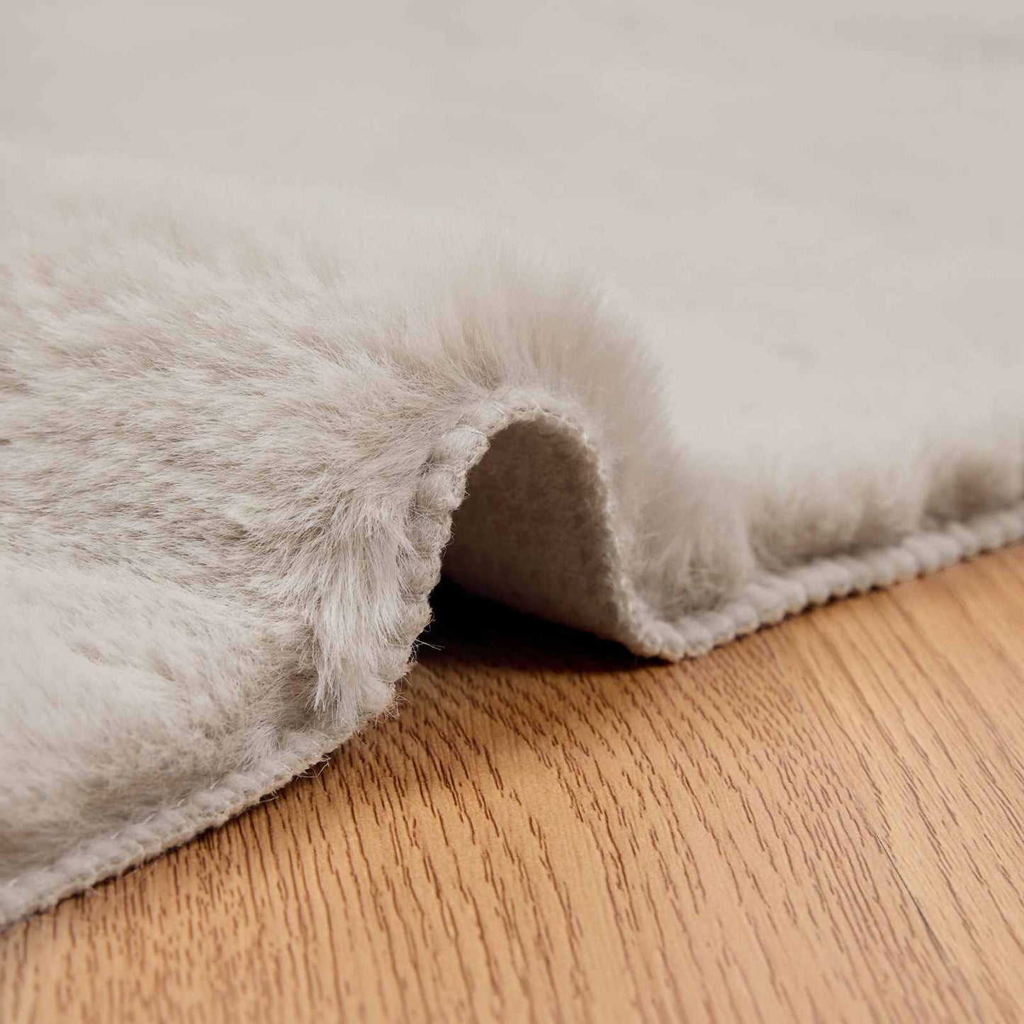 Skridsikker tæppe af kunstig kaninpels OLITE Beige 160 x 160 cm