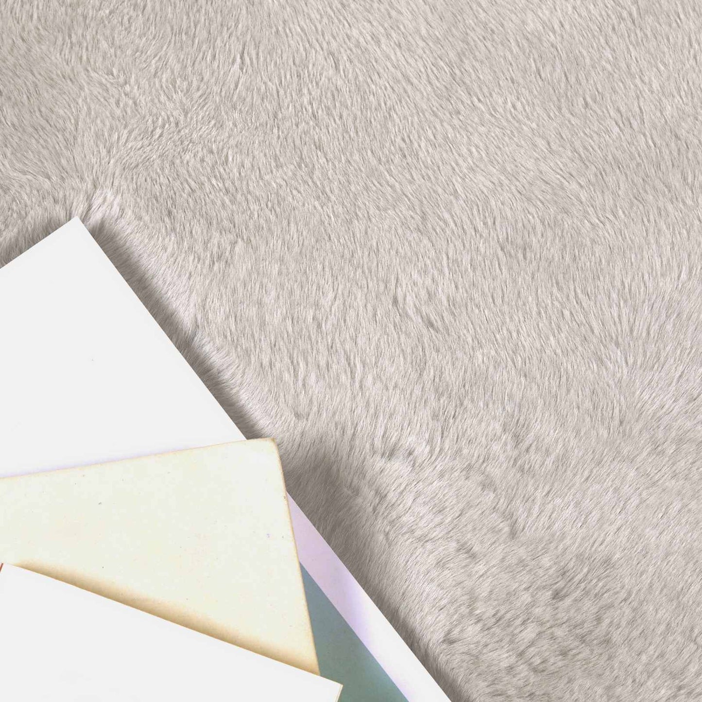 Skridsikker tæppe af kunstig kaninpels OLITE Beige Ø 80 cm