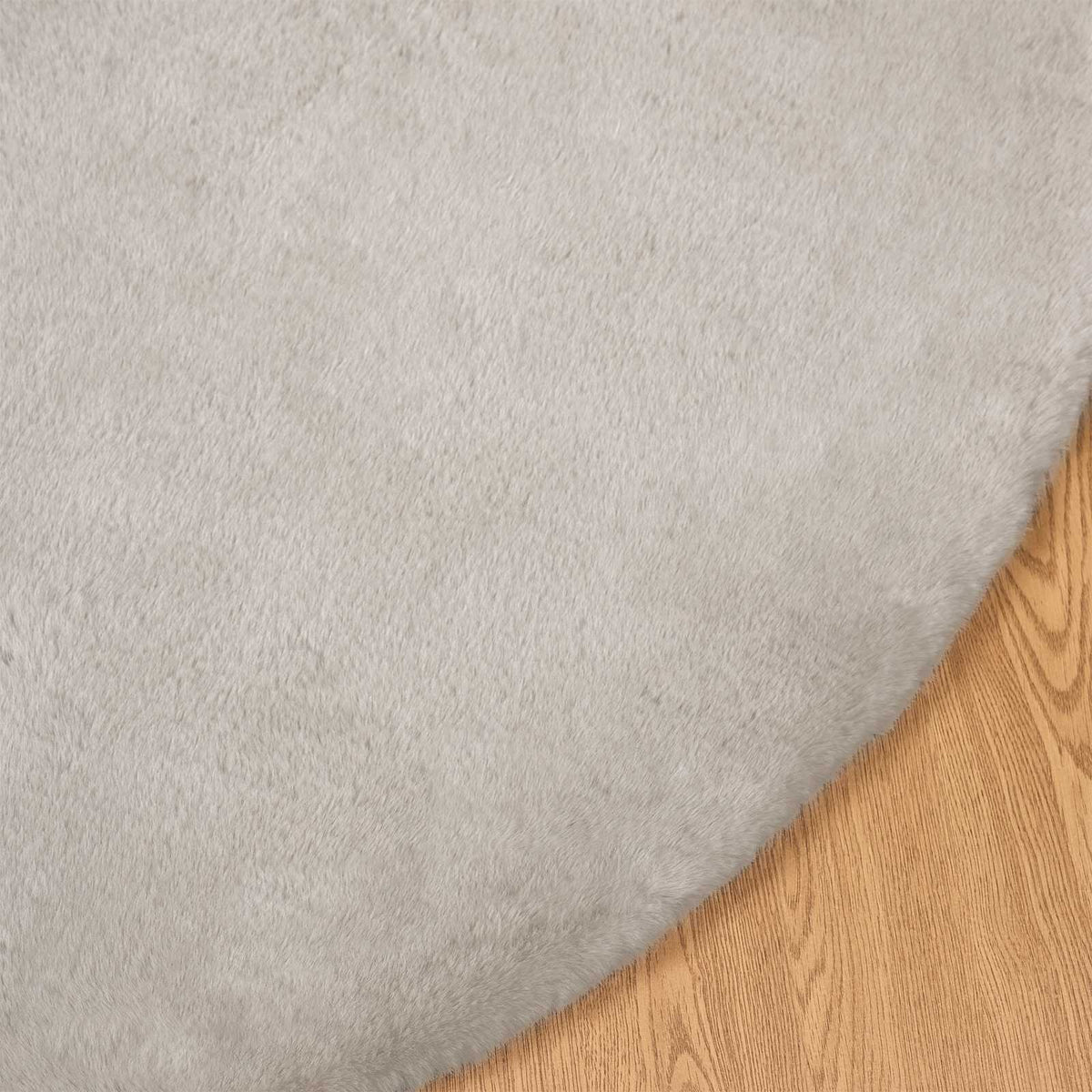 Skridsikker tæppe af kunstig kaninpels OLITE Beige Ø 120 cm