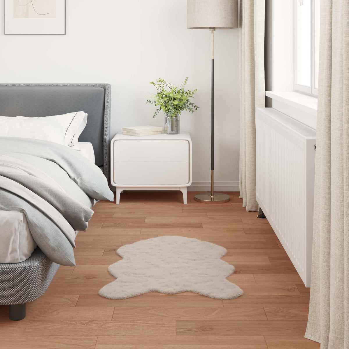 Skridsikker tæppe af kunstig kaninpels OLITE Beige 80 x 120 cm