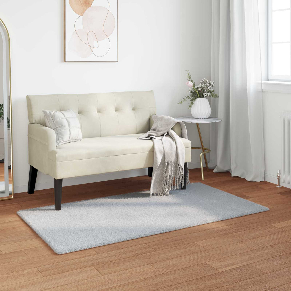 Skridsikker tæppe af kunstig kaninpels OLITE Grå 60 x 110 cm