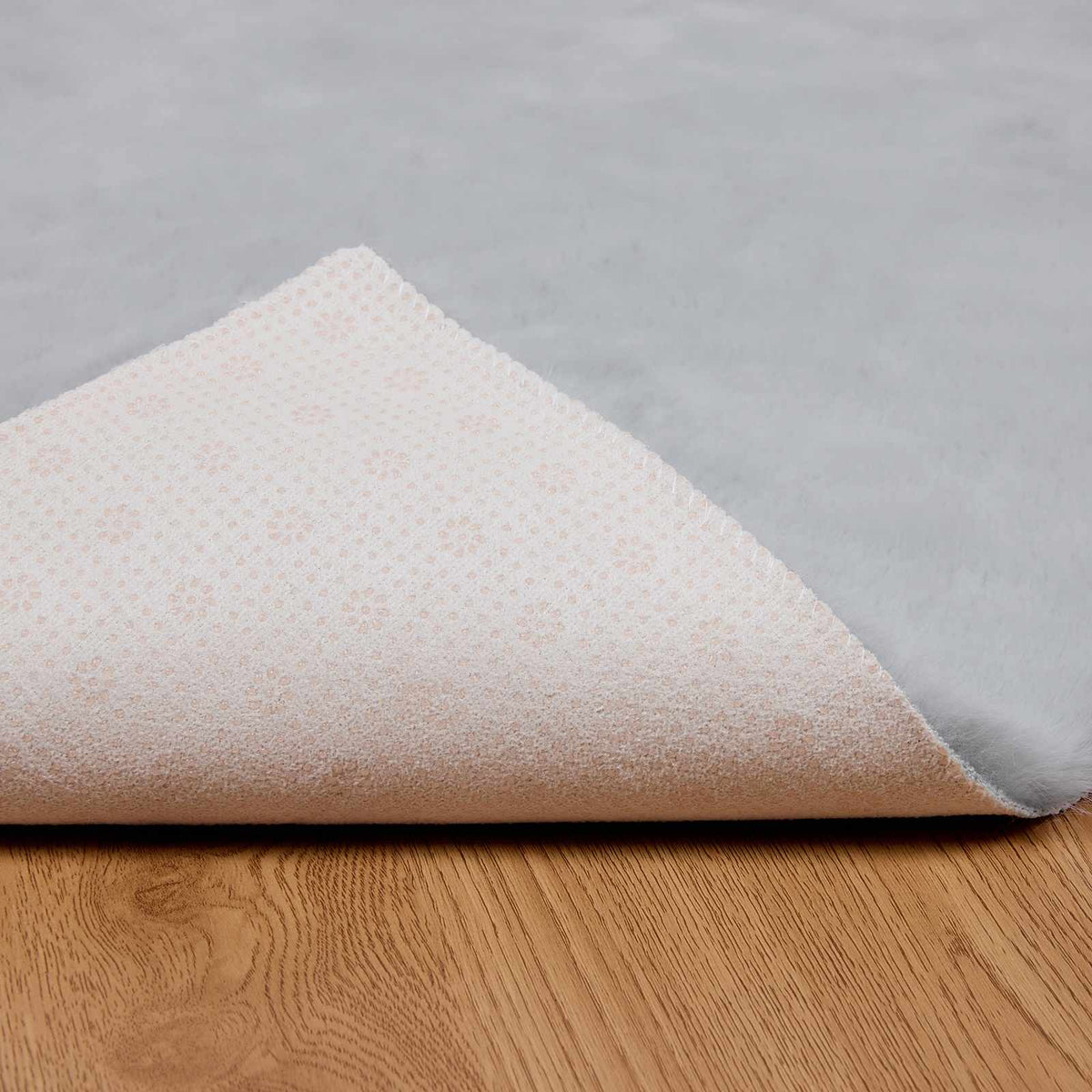 Skridsikker tæppe af kunstig kaninpels OLITE Grå 200 x 200 cm