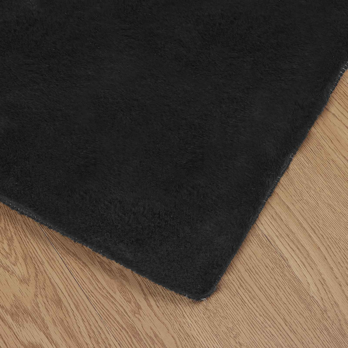 Skridsikker tæppe af kunstig kaninpels OLITE Sort 140 x 200 cm