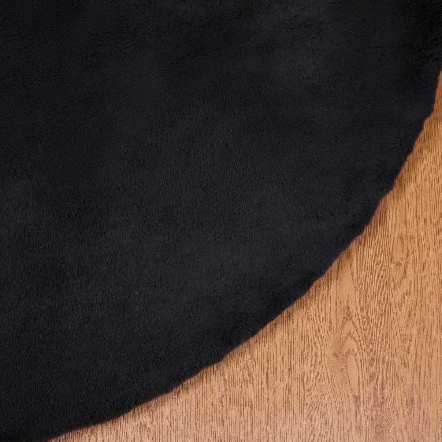 Skridsikker tæppe af kunstig kaninpels OLITE Sort Ø 160 cm