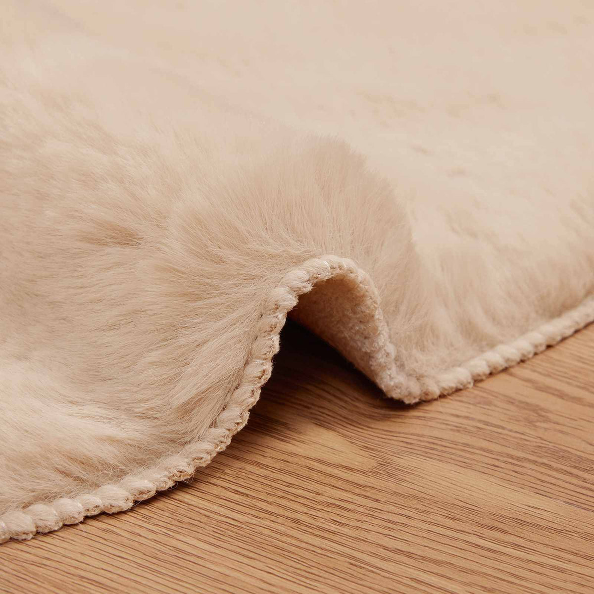 Skridsikker tæppe af kunstig kaninpels OLITE Gråbrun Polyester