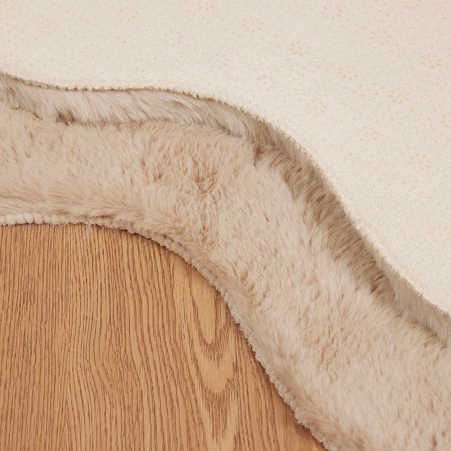Skridsikker tæppe af kunstig kaninpels OLITE Gråbrun Polyester