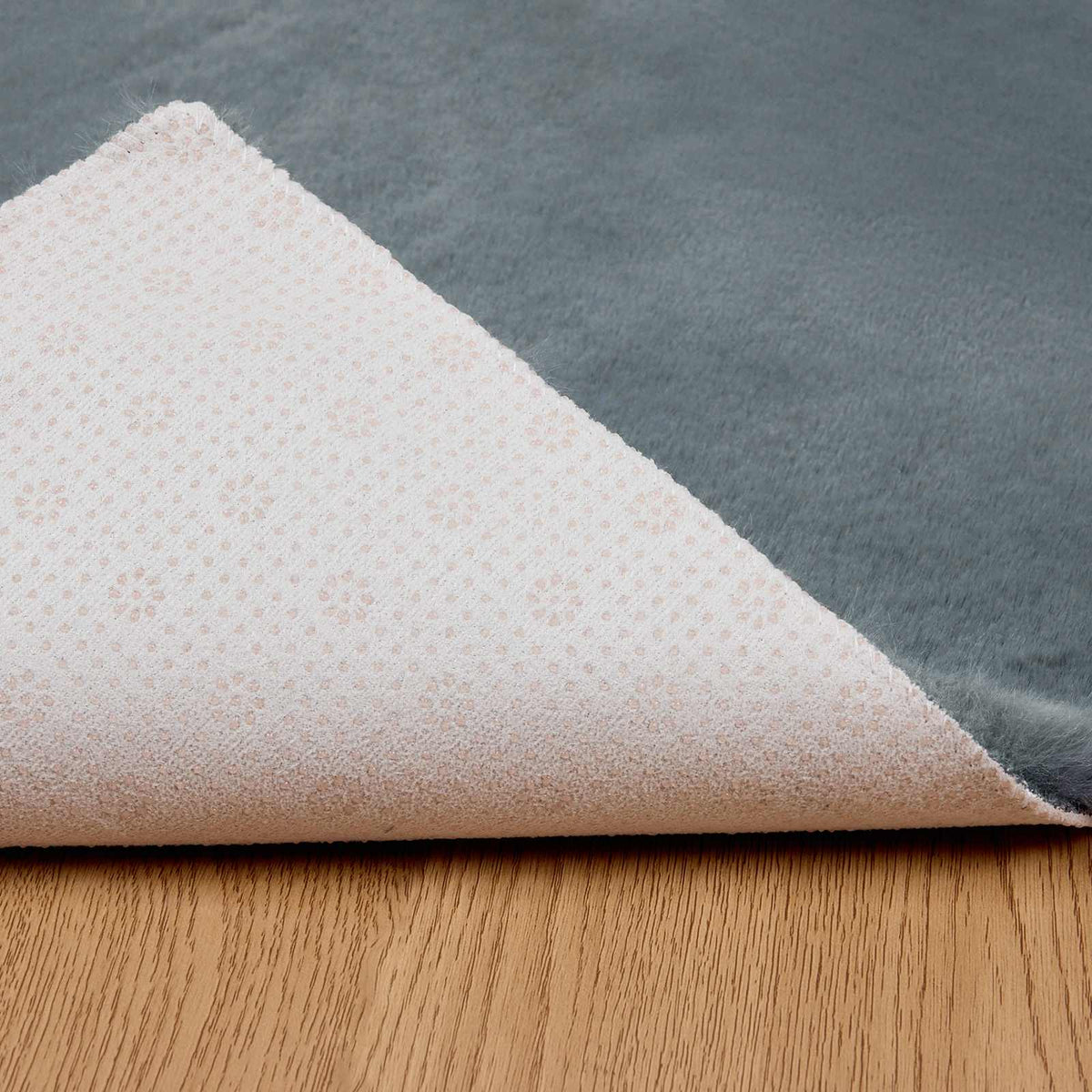 Skridsikker tæppe af kunstig kaninpels OLITE Antracit Polyester