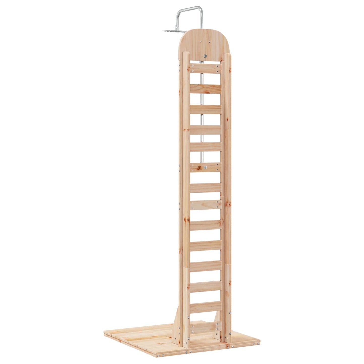 Udendørs bruser 223 cm Massivt fyrretræ og rustfrit stål