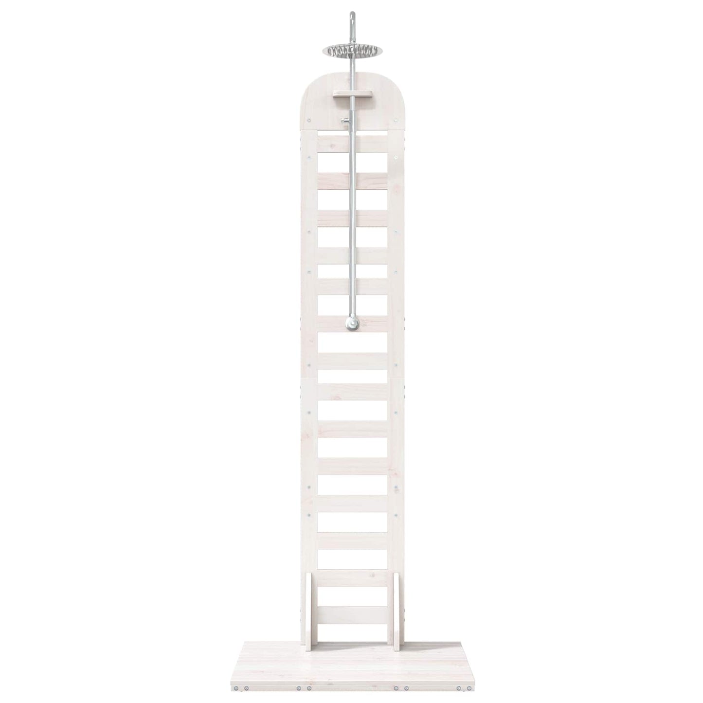 Udendørs bruser 223 cm Massivt fyrretræ og rustfrit stål Hvid