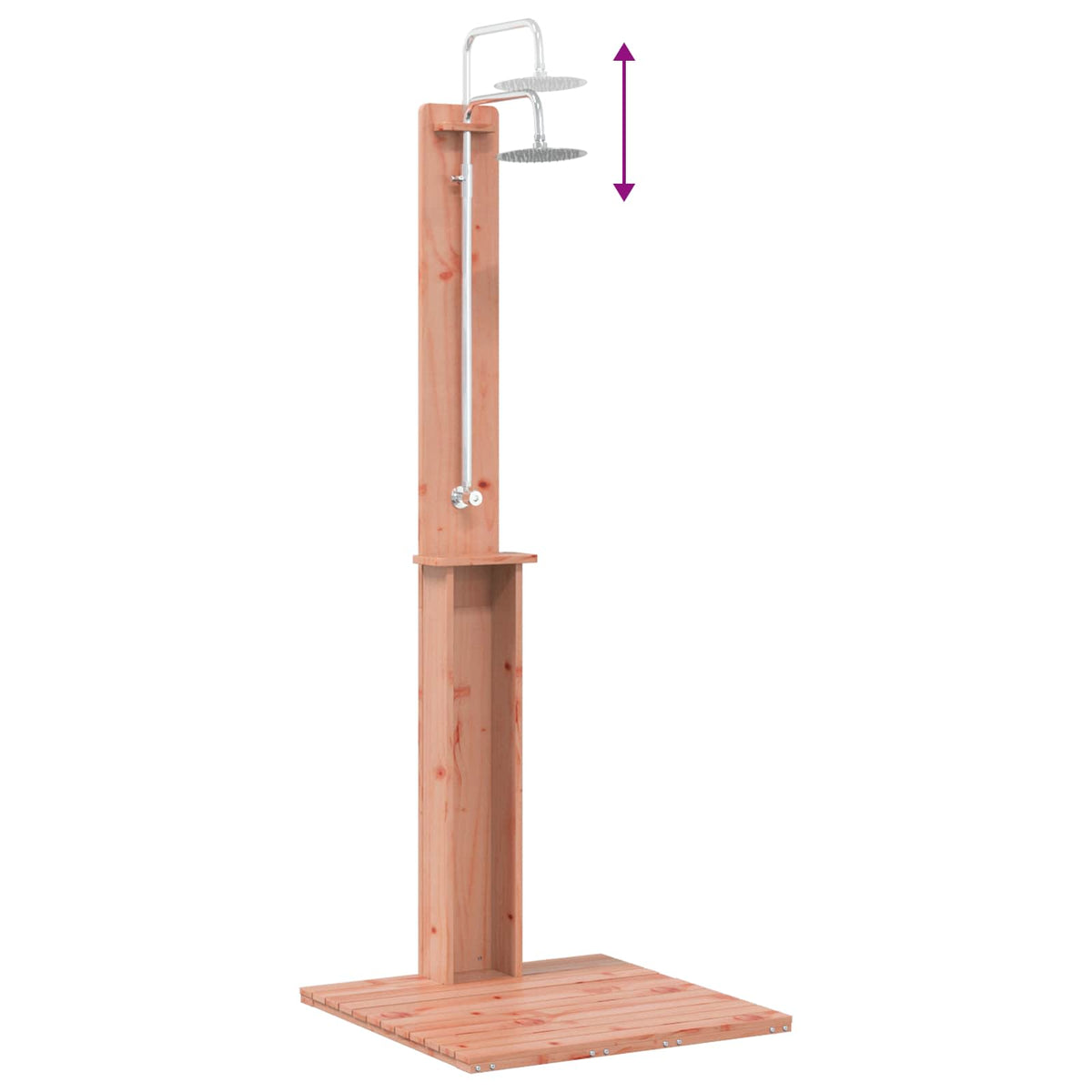 Udendørs bruser 206 cm Massiv Douglas træ og rustfrit stål