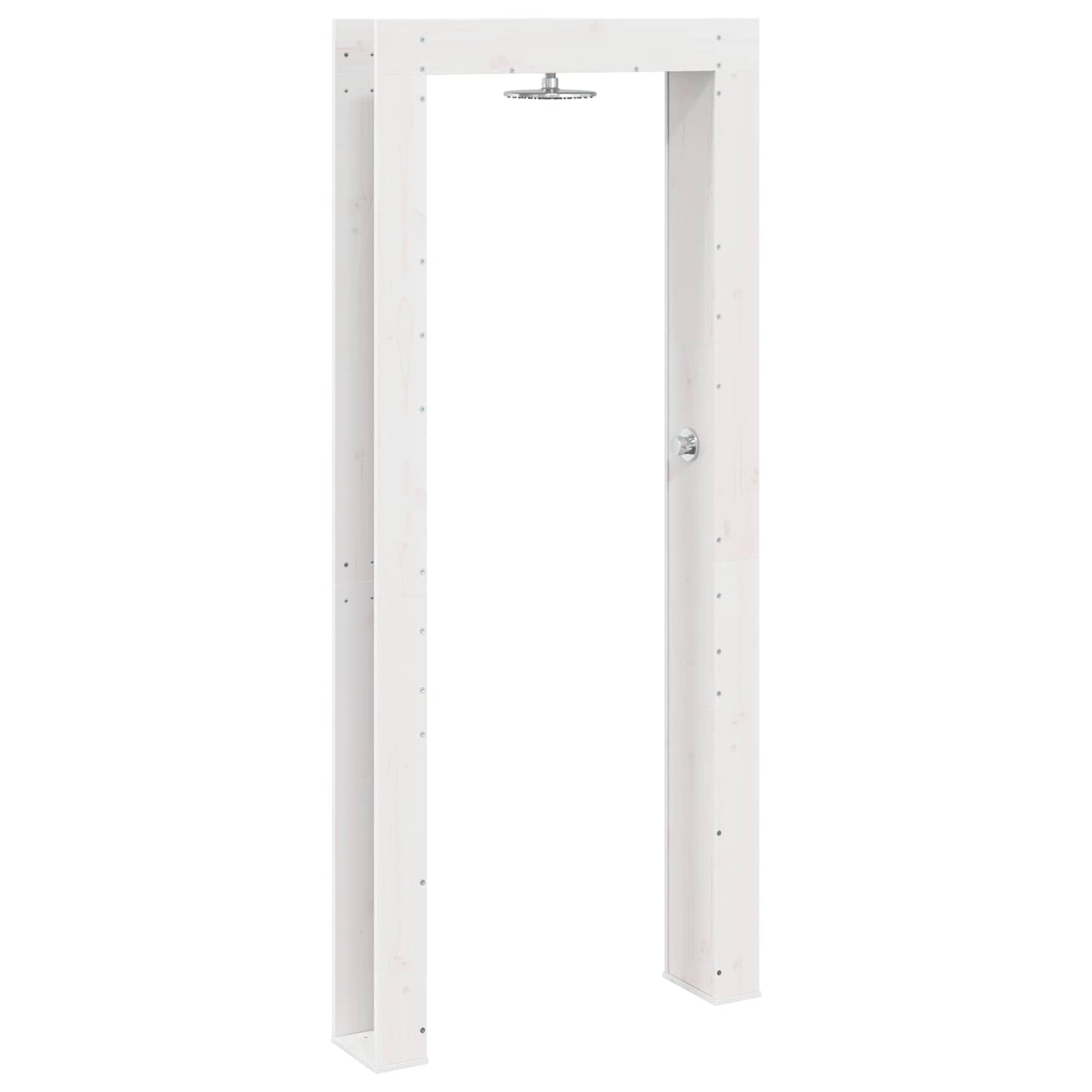 Udendørs bruser 226 cm Massivt fyrretræ og rustfrit stål Hvid