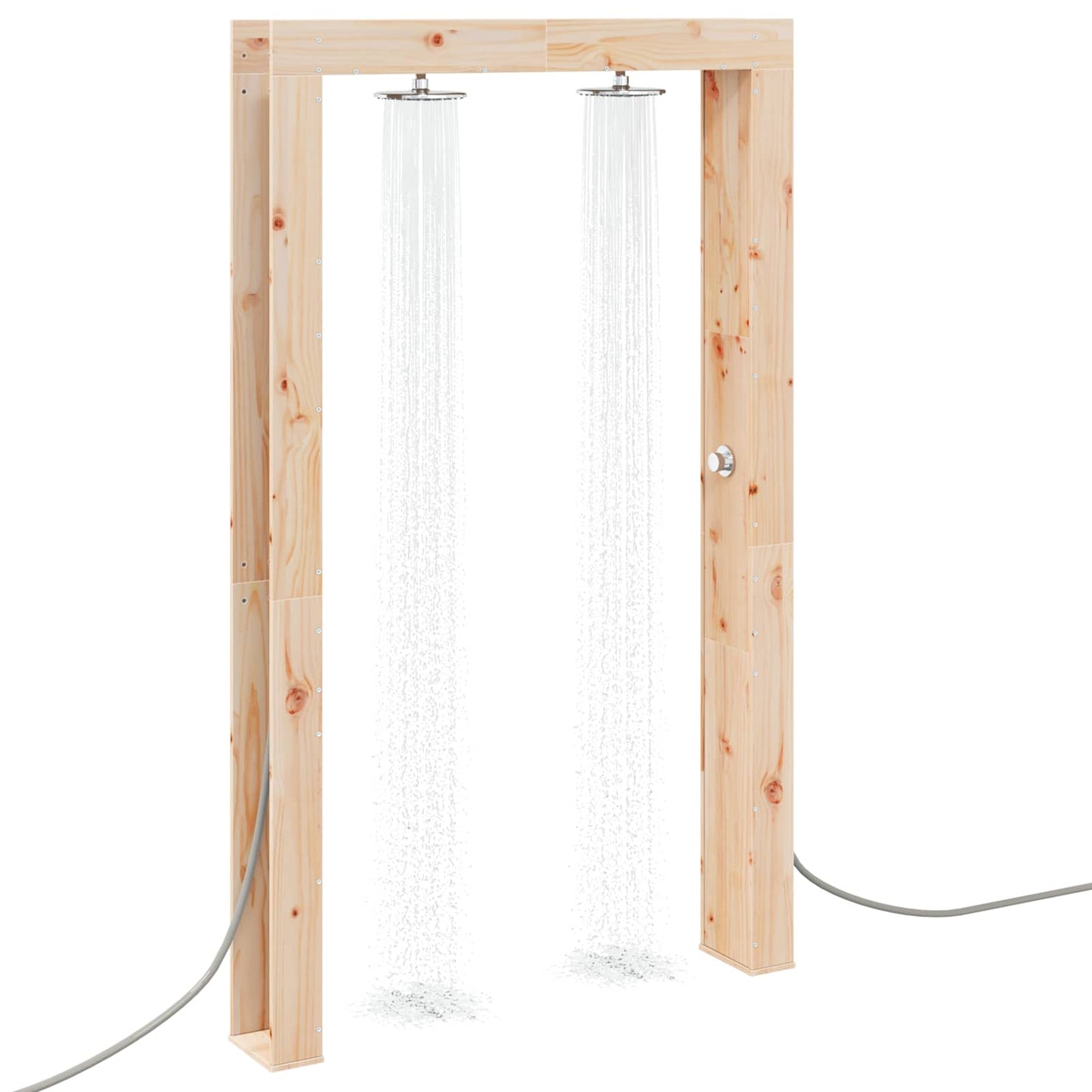 Udendørs bruser 226 cm Massivt fyrretræ og rustfrit stål
