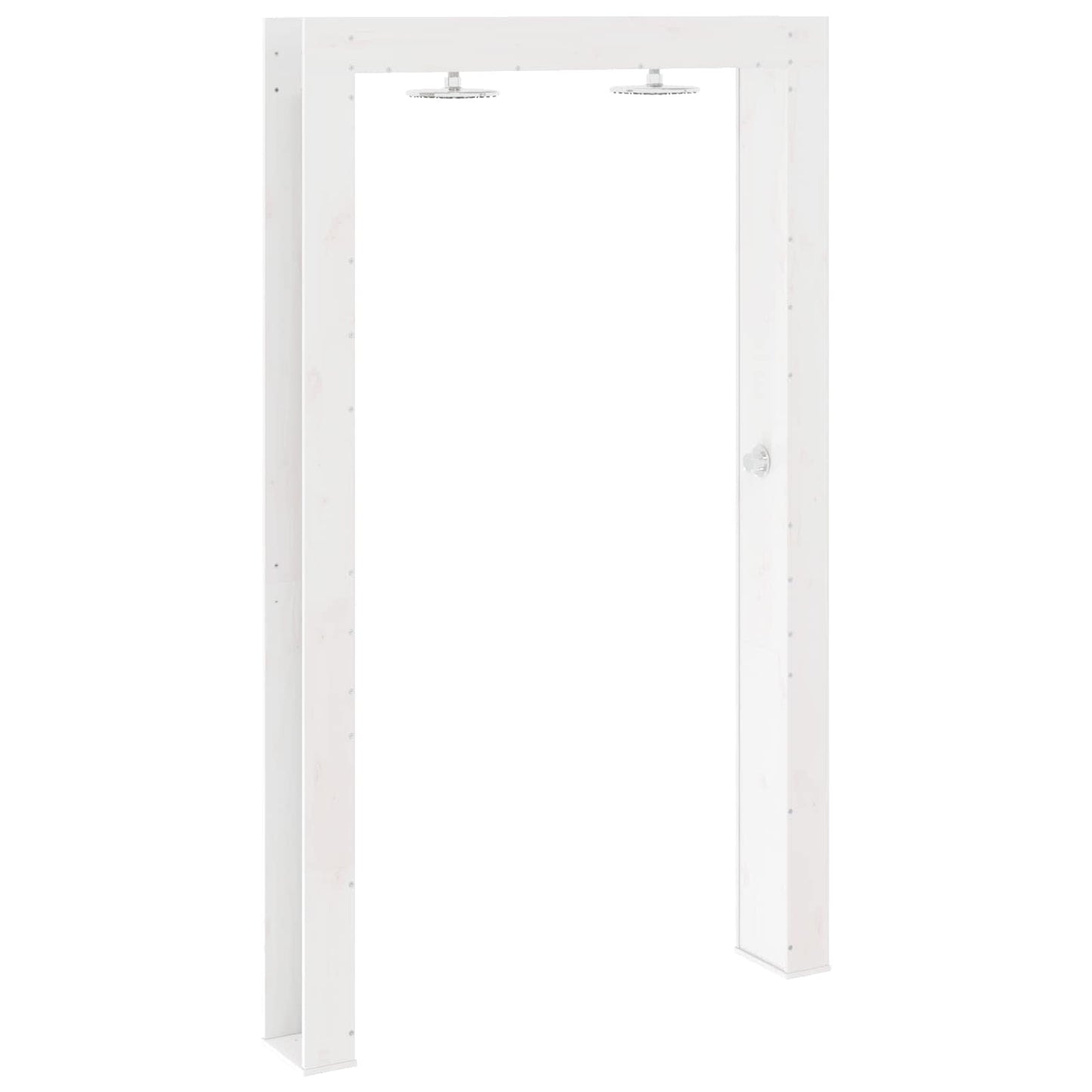 Udendørs bruser 226 cm Massivt fyrretræ og rustfrit stål Hvid