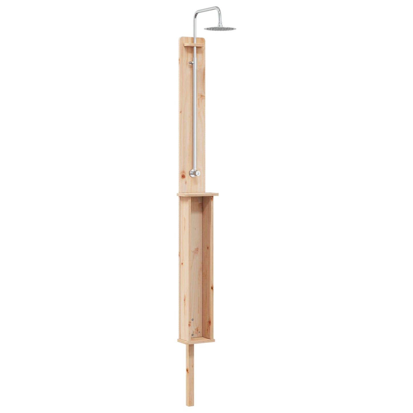 Udendørs bruser 246 cm Massivt fyrretræ og rustfrit stål