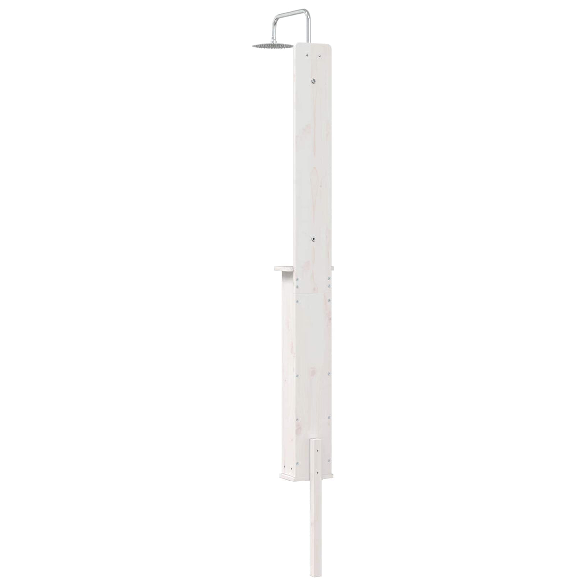 Udendørs bruser 246 cm Massivt fyrretræ og rustfrit stål Hvid
