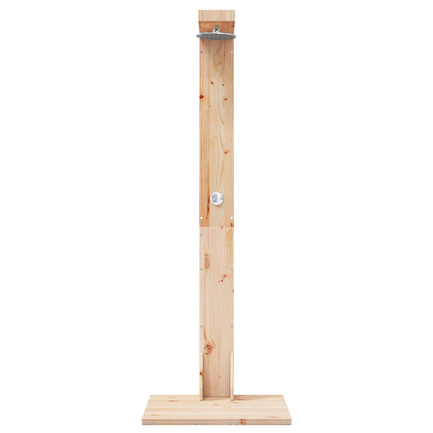 Udendørs bruser 210 cm Massivt fyrretræ og rustfrit stål