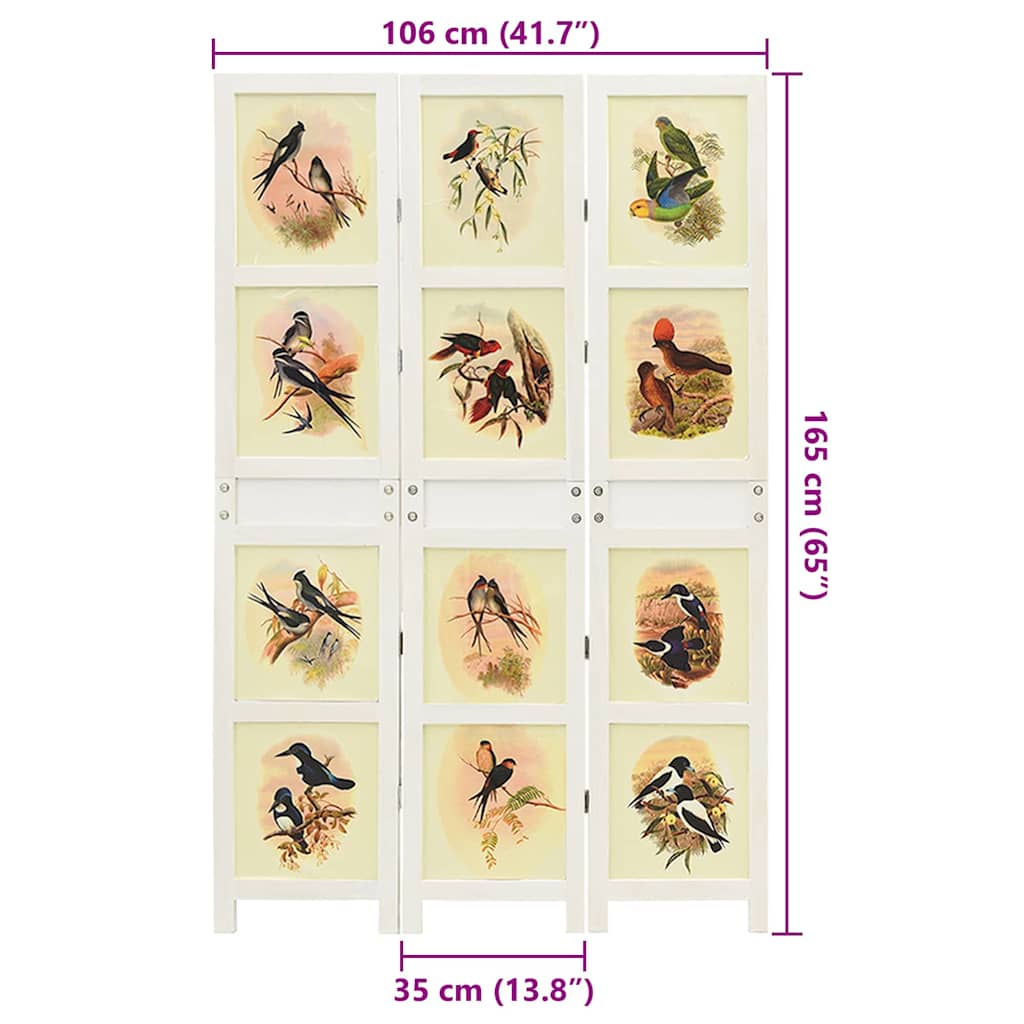 Romdivider Panel Hvid 106 x 165 cm MDF