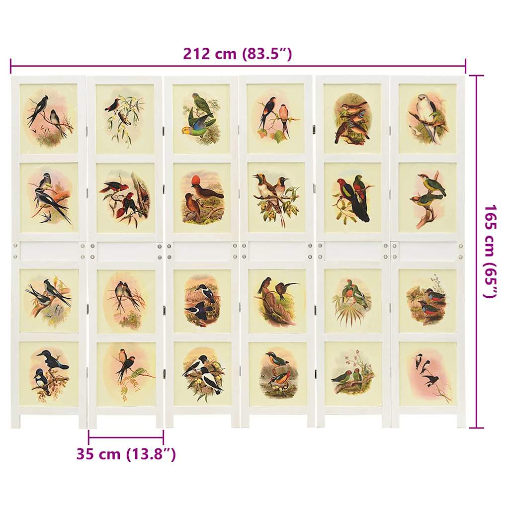 Romdivider Panel Hvid 212 x 165 cm MDF
