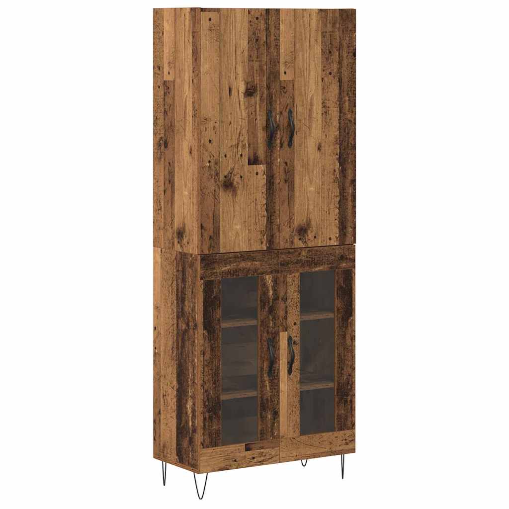 Highboard 2 stk. Gammelt træ 69,5 x 34 x 180 cm Konstrueret træ