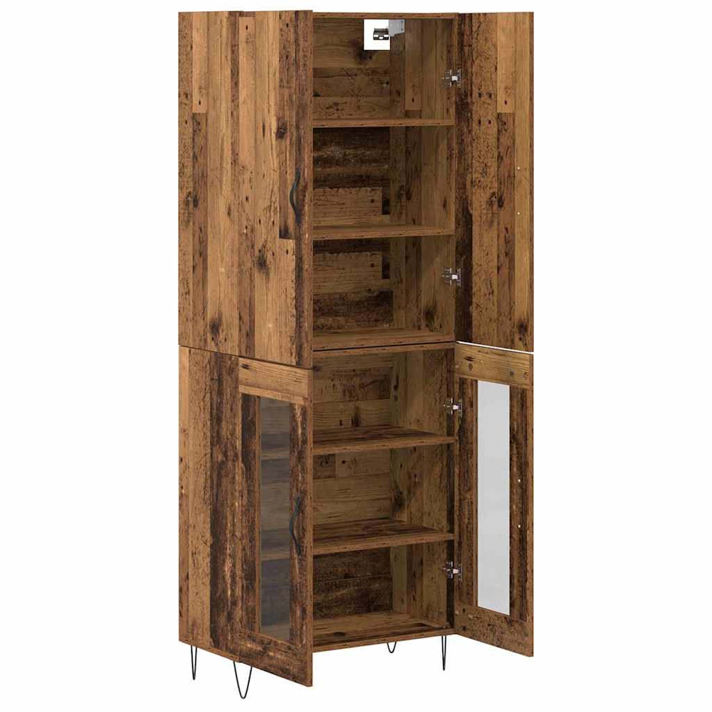 Highboard 2 stk. Gammelt træ 69,5 x 34 x 180 cm Konstrueret træ